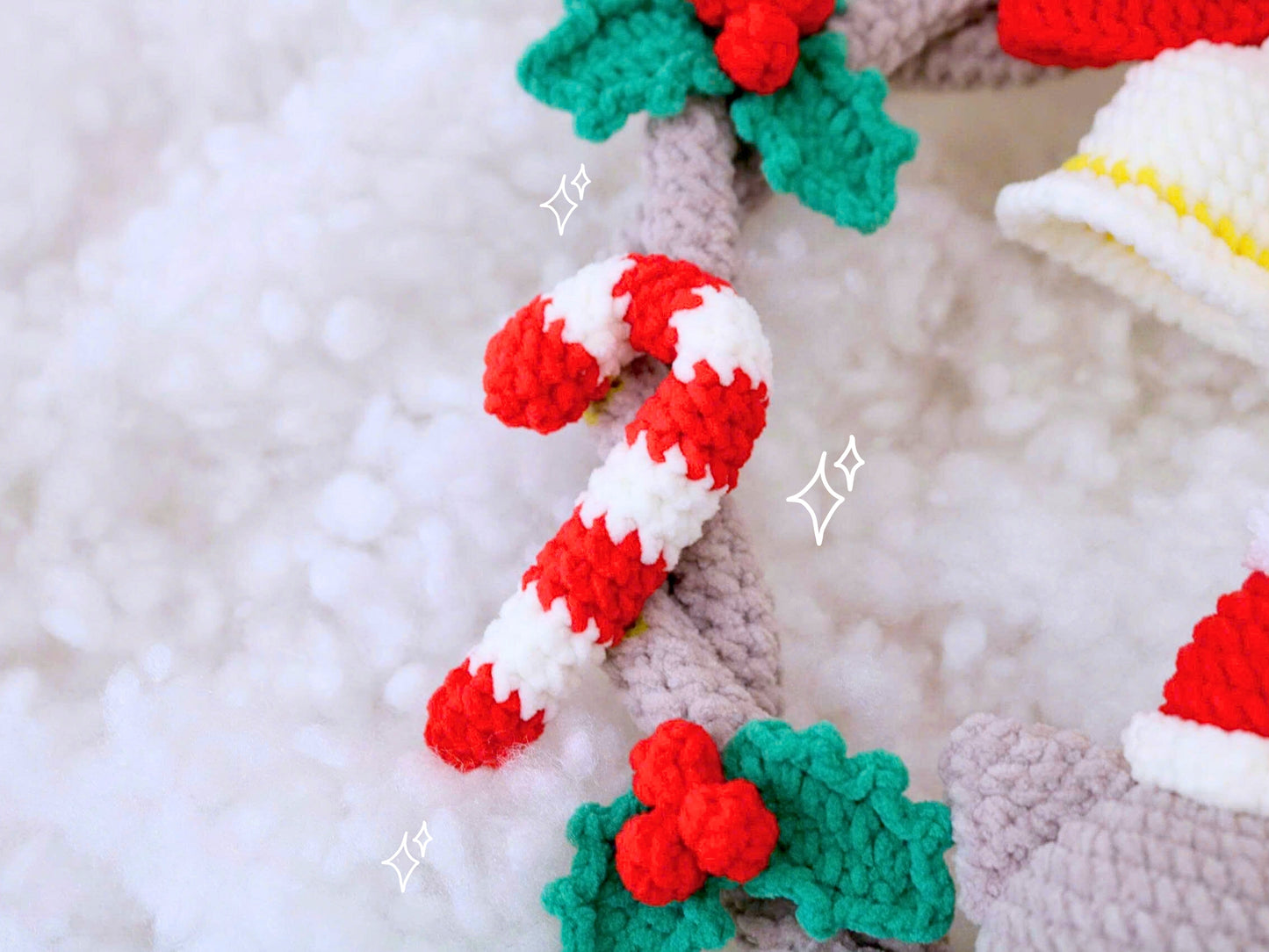 Crochet Cat Christmas Wreath, Festive Hanger Crochet Pattern
