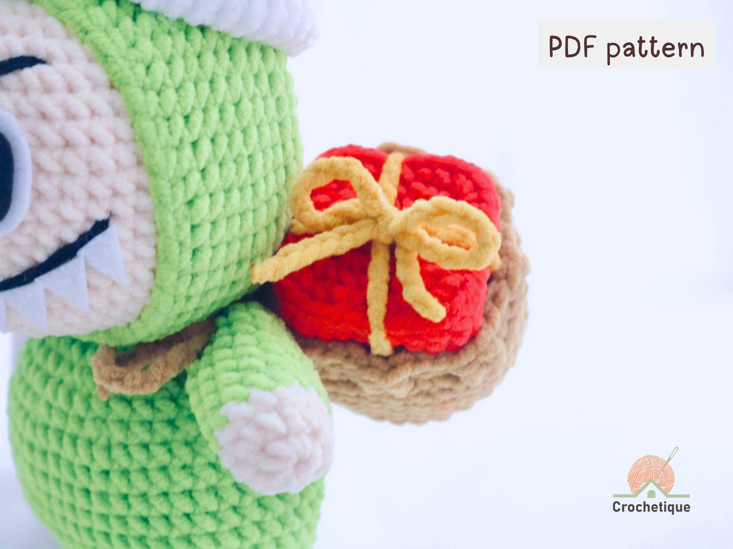 Green Santa Bunny Crochet Pattern, Cute Holiday Rabbit Crochet