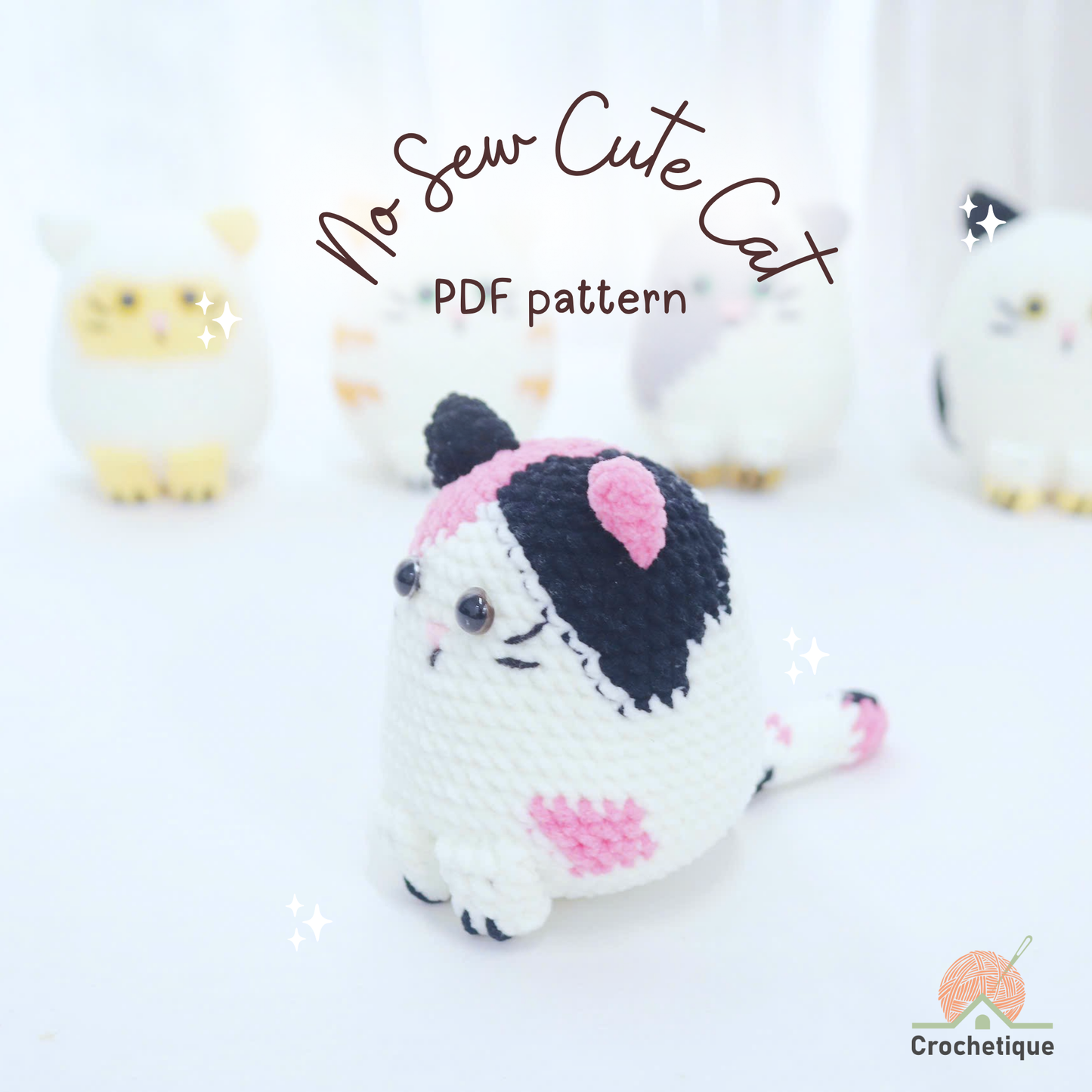 No Sew Cat Crochet Pattern 5 in 1 PDF