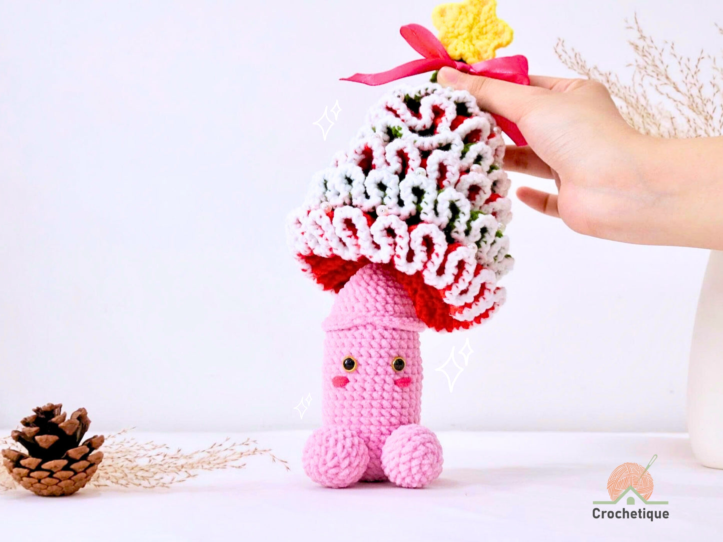 Surprise Christmas Tree Crochet Pattern, Festive Crochet Christmas Ornaments Ideas