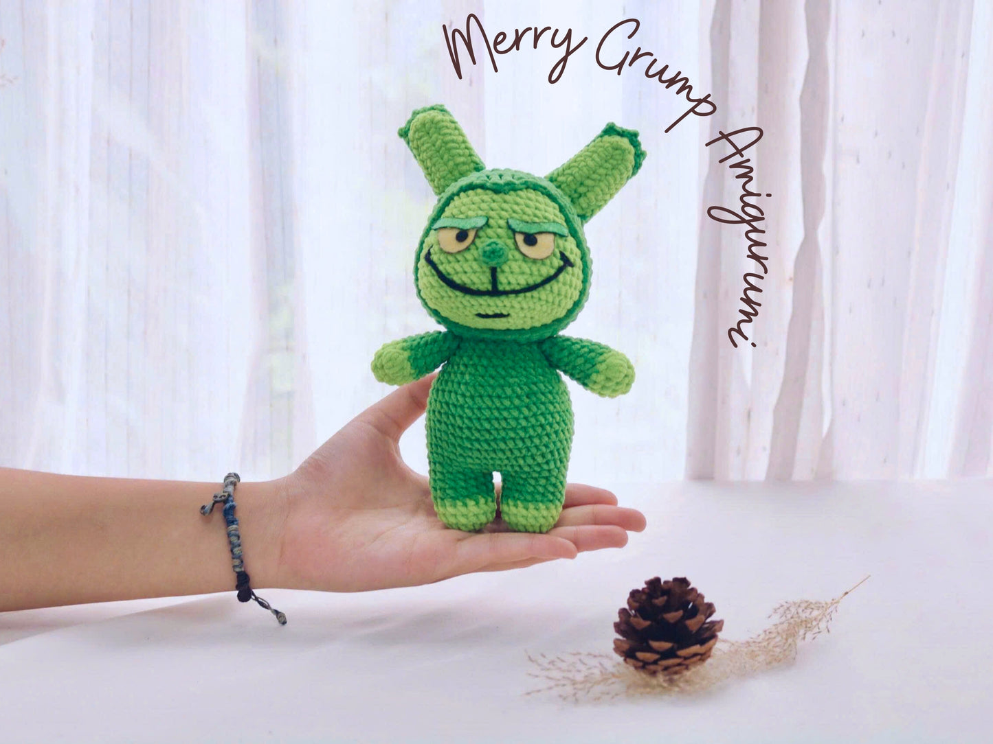 Green Christmas Bunny Crochet Pattern, Christmas Amigurumi Rabbit