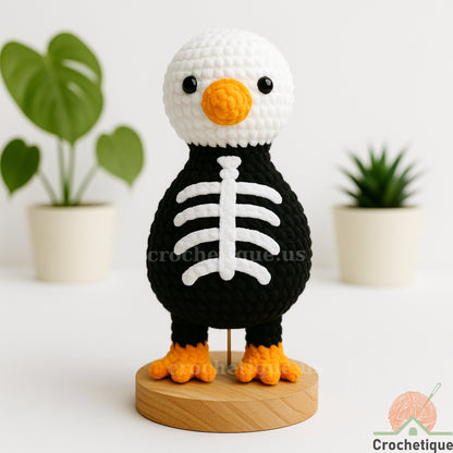 Spooky Skeleton Goose Crochet Pattern, Halloween Animal Crochet