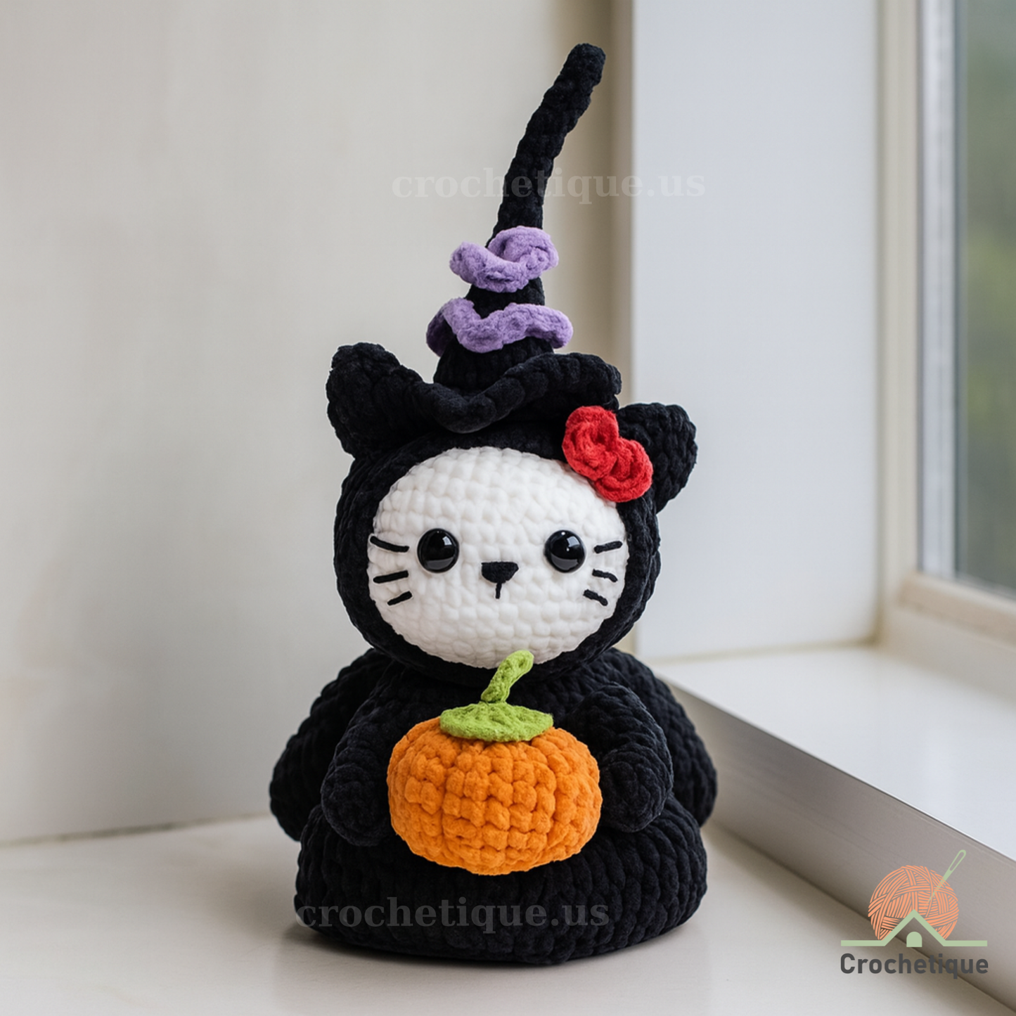 Spooky Witch Cat Crochet Patterns, 2 in 1 Halloween Cat Crochet Pattern