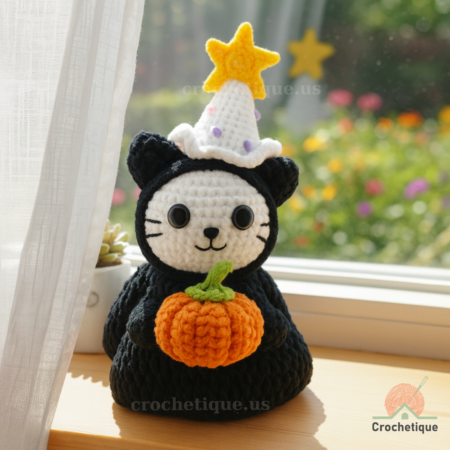 Spooky Witch Cat Crochet Patterns, 2 in 1 Halloween Cat Crochet Pattern
