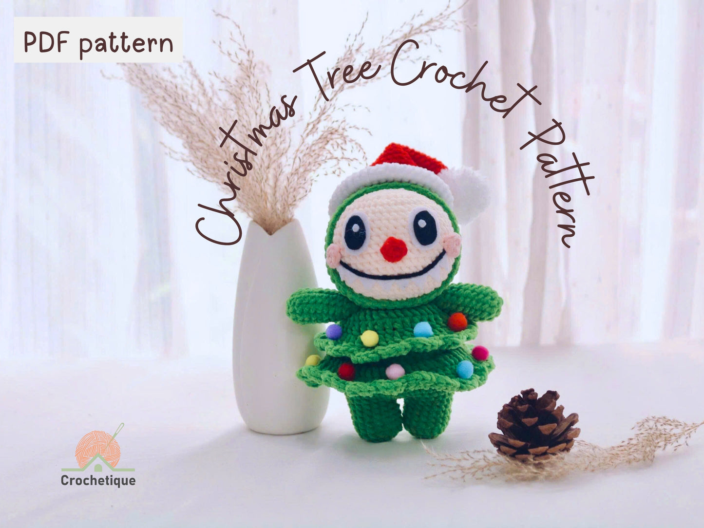Christmas Tree Bunny Crochet Pattern, Cute Bunny Christmas Amigurumi