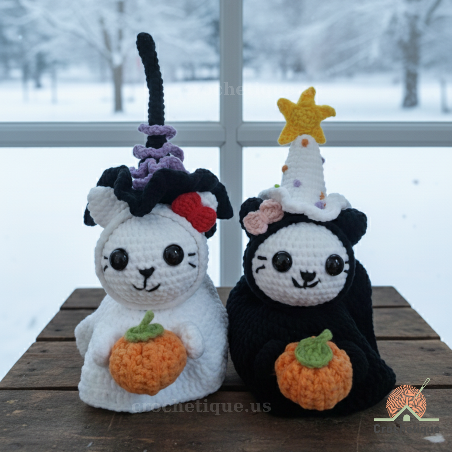 Spooky Witch Cat Crochet Patterns, 2 in 1 Halloween Cat Crochet Pattern
