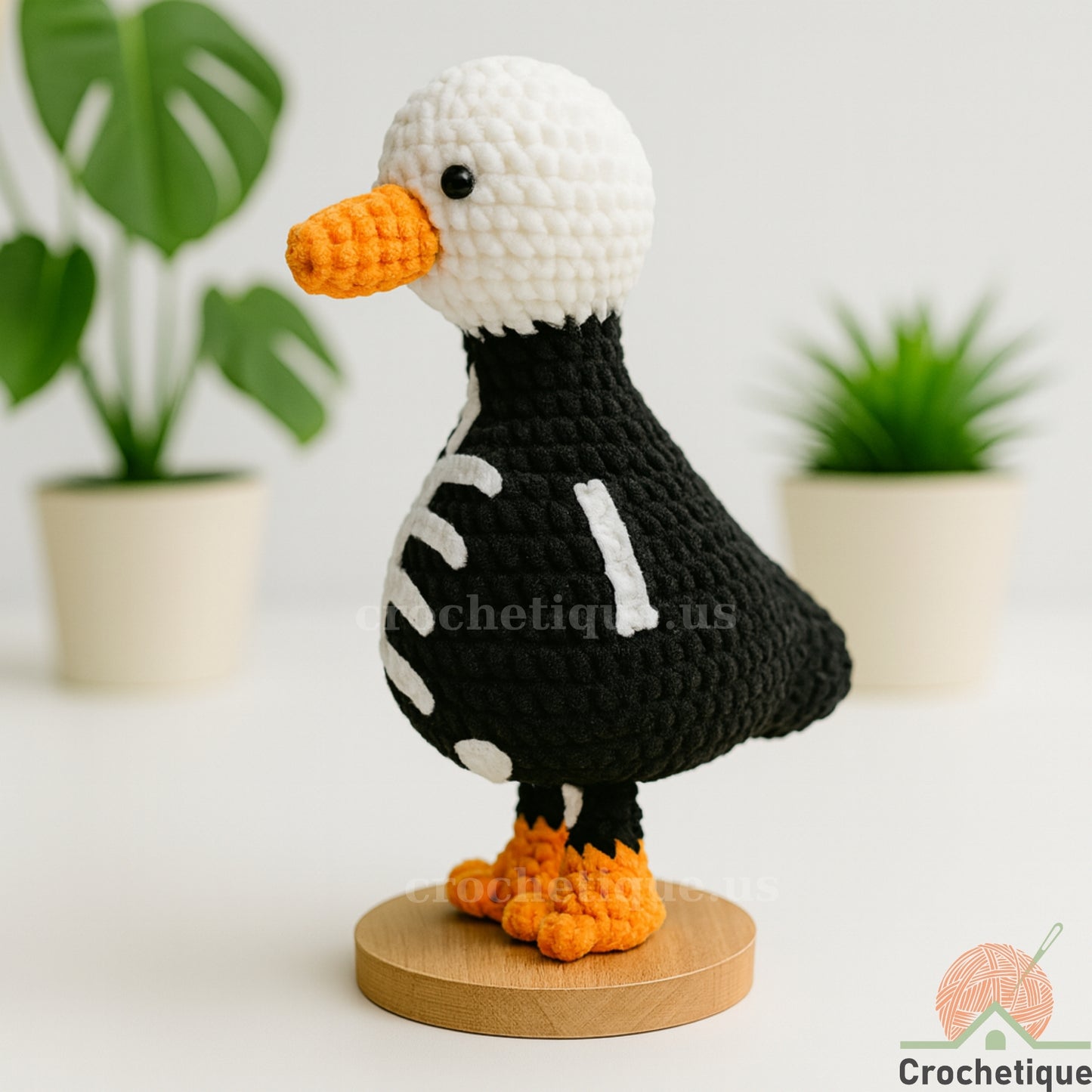 Spooky Skeleton Goose Crochet Pattern, Halloween Animal Crochet