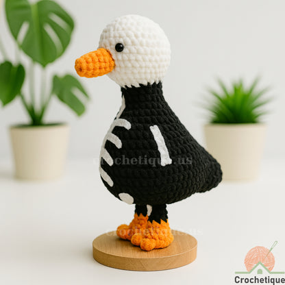 Spooky Skeleton Goose Crochet Pattern, Halloween Animal Crochet