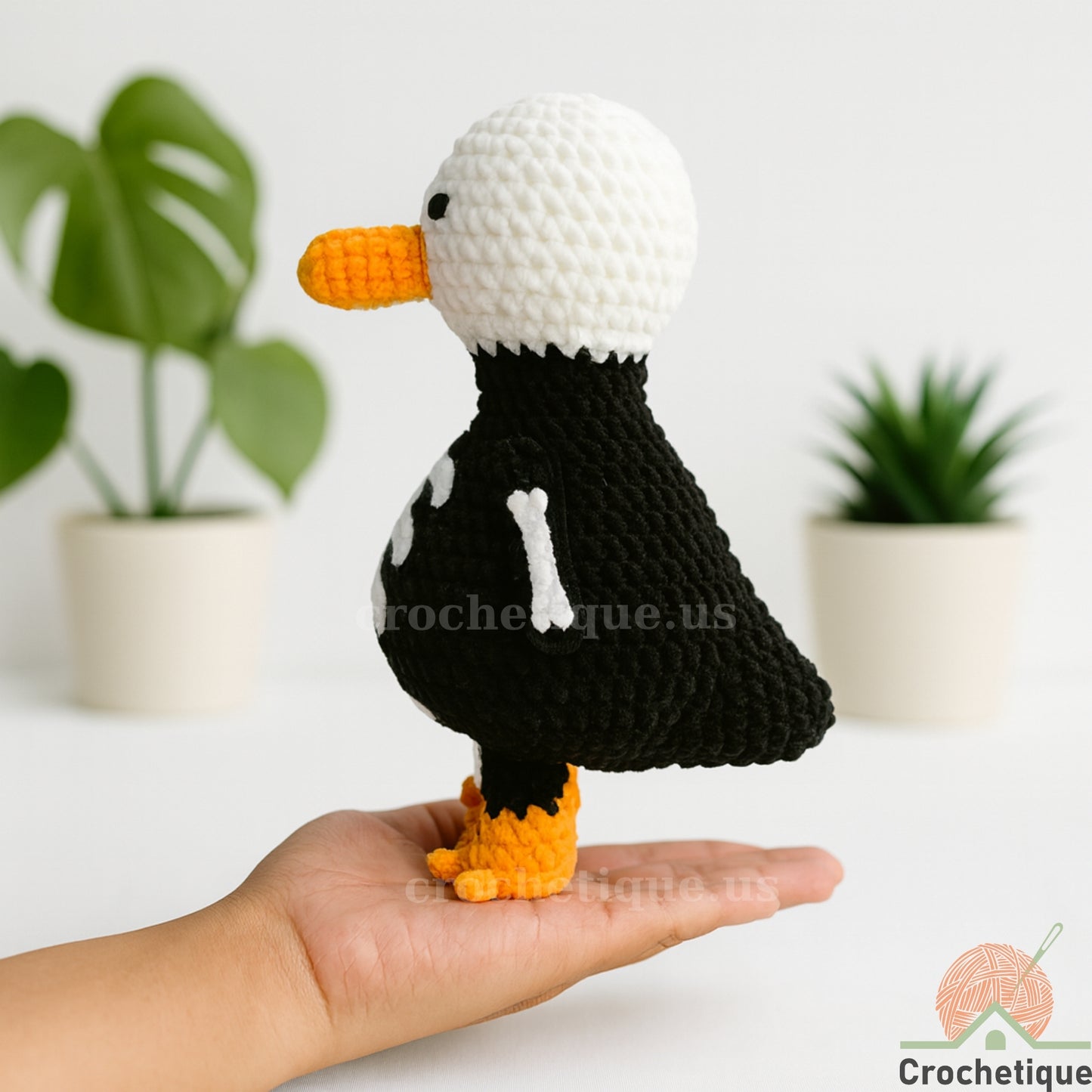 Spooky Skeleton Goose Crochet Pattern, Halloween Animal Crochet