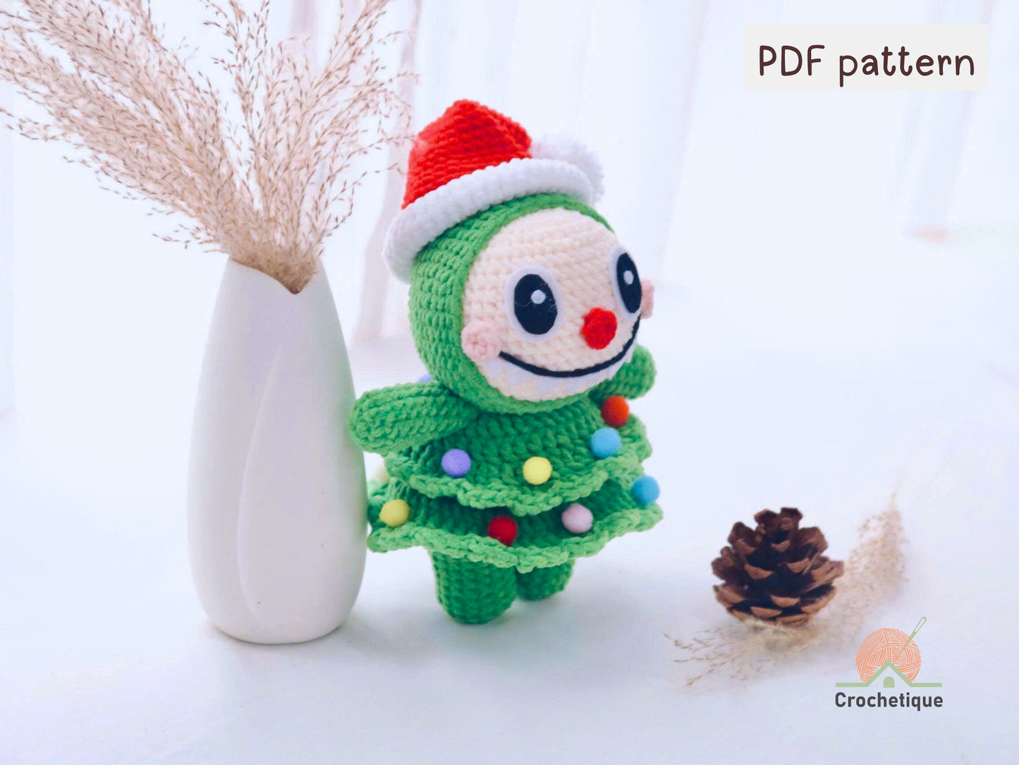 Christmas Tree Bunny Crochet Pattern, Cute Bunny Christmas Amigurumi