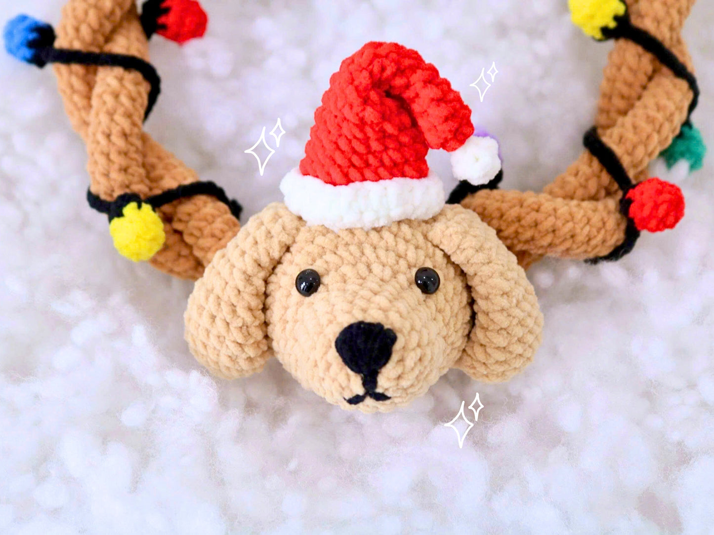 Crochet Dachshund Christmas Wreath, Festive Hanger Crochet Pattern