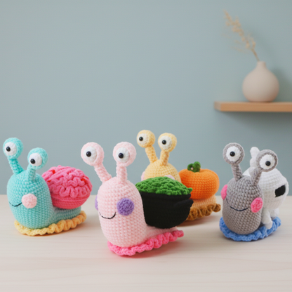 4 in 1 Halloween Snail Crochet Pattern