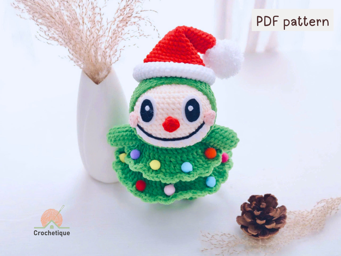 Christmas Tree Bunny Crochet Pattern, Cute Bunny Christmas Amigurumi