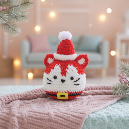 Santa Cat Ornament Crochet Pattern