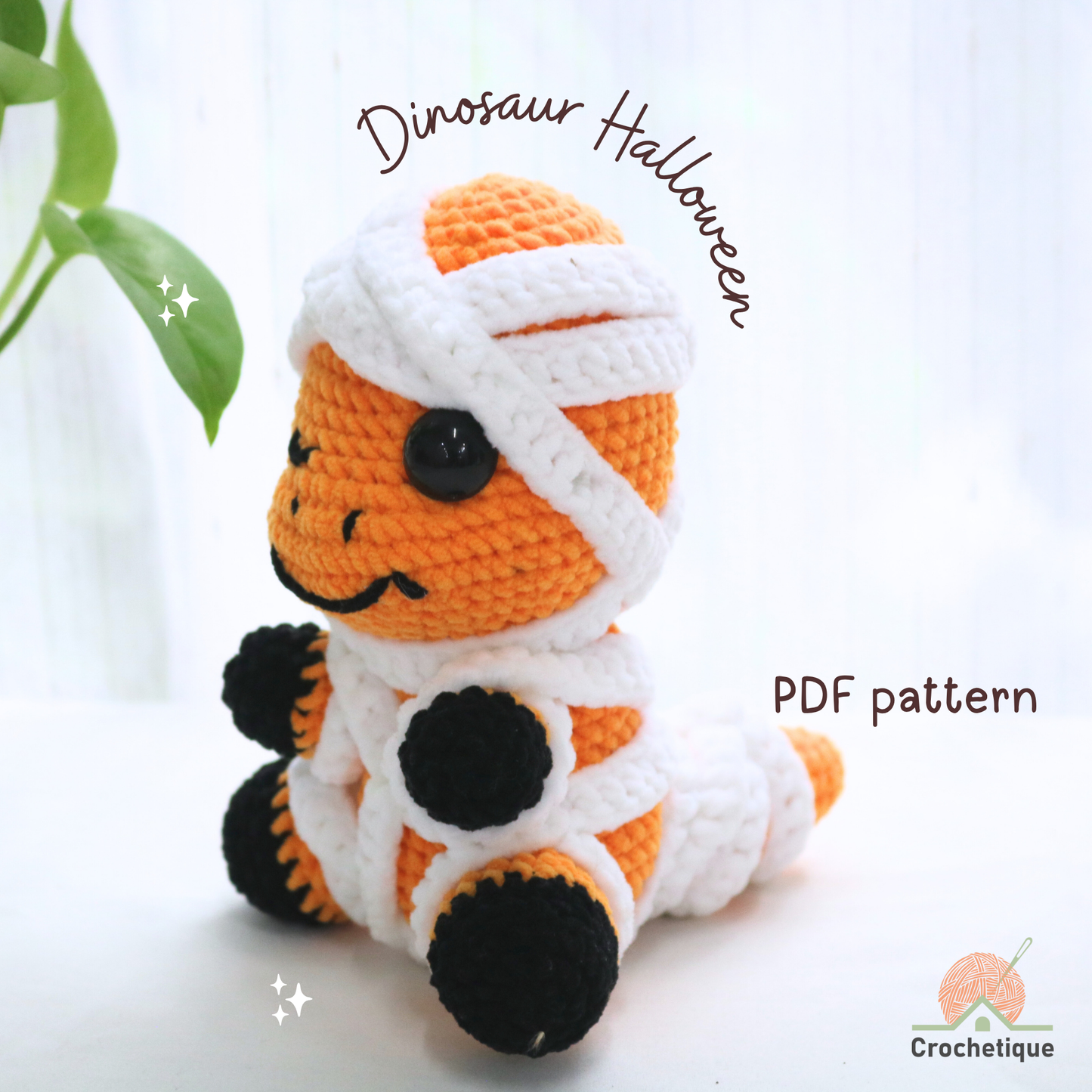Dinosaur Halloween Crochet Pattern 4 in 1 PDF