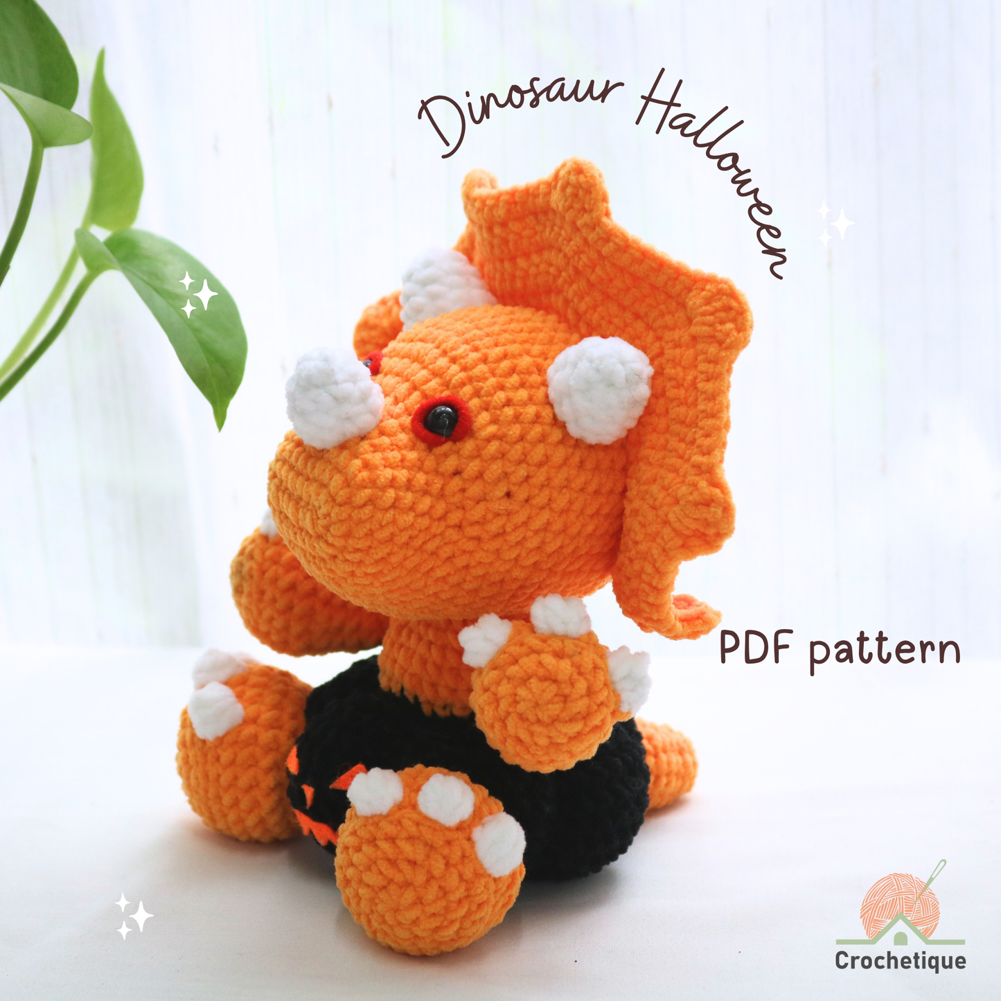Dinosaur Halloween Crochet Pattern 4 in 1 PDF