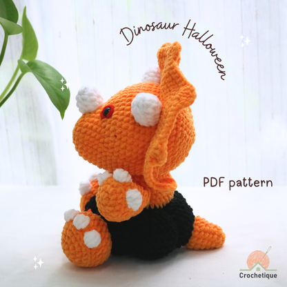 Dinosaur Halloween Crochet Pattern 4 in 1 PDF