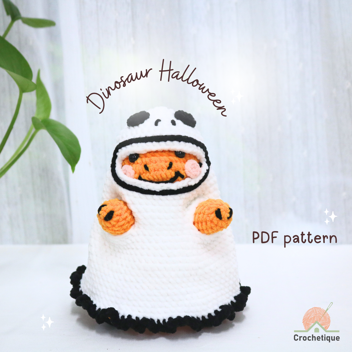 Dinosaur Halloween Crochet Pattern 4 in 1 PDF