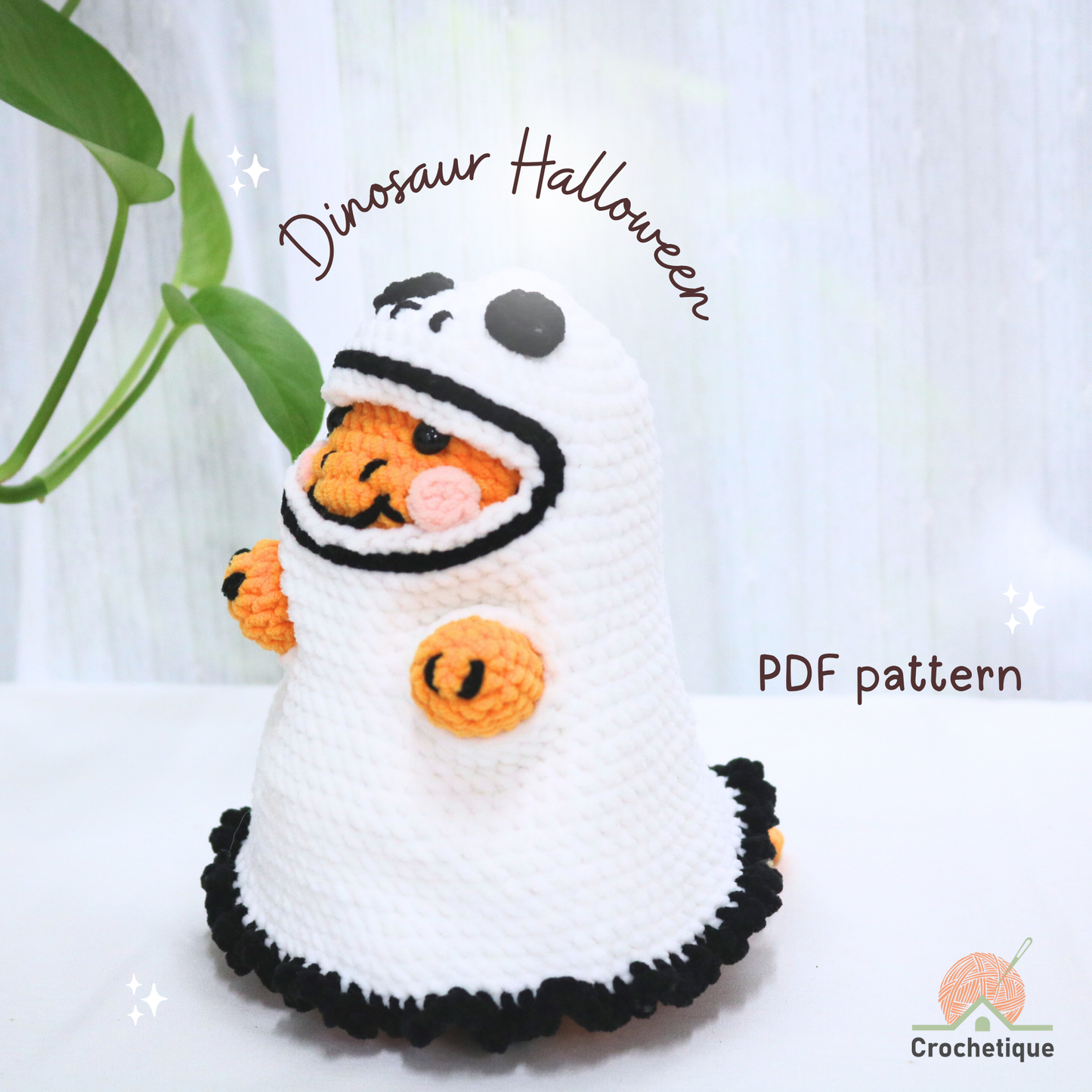 Dinosaur Halloween Crochet Pattern 4 in 1 PDF