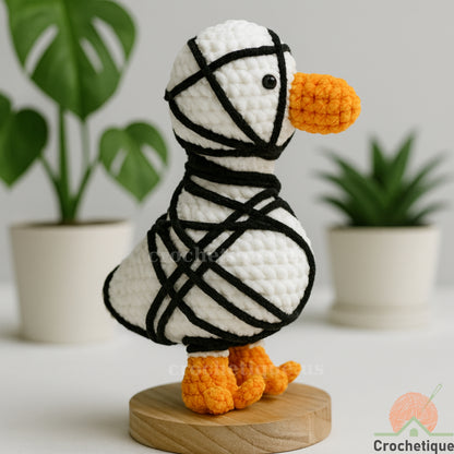 Mummy Goose Amigurumi Crochet Pattern, Funny Halloween Animal Crochet
