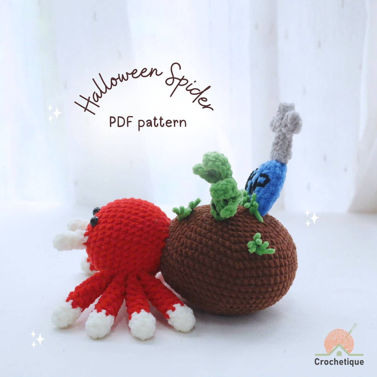 Halloween Spider Crochet Pattern 6 in 1 PDF