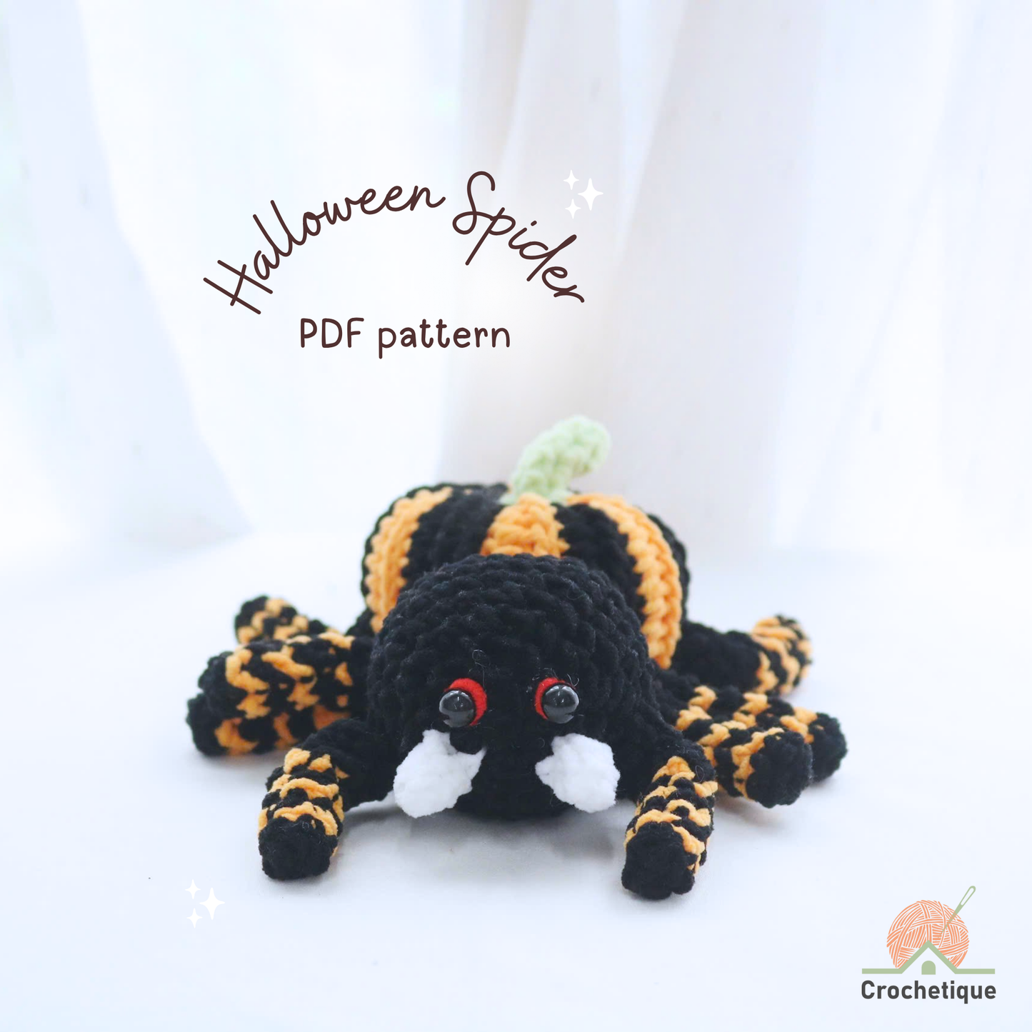 Halloween Spider Crochet Pattern 6 in 1 PDF