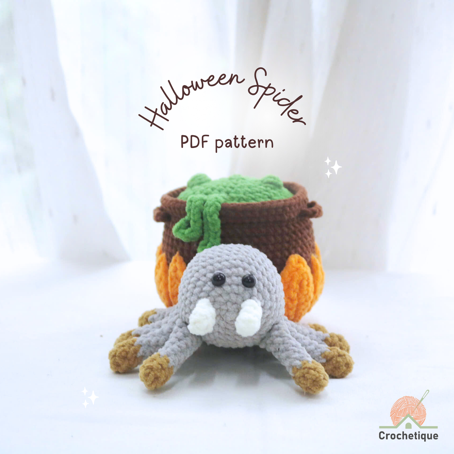 Halloween Spider Crochet Pattern 6 in 1 PDF