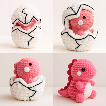 Baby Dinosaur Hatching Egg Crochet Pattern