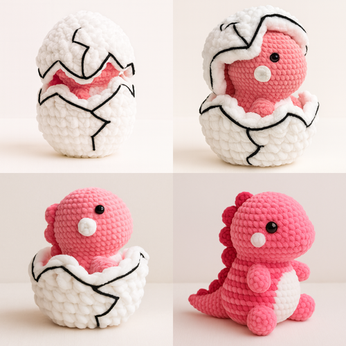 Baby Dinosaur Hatching Egg Crochet Pattern