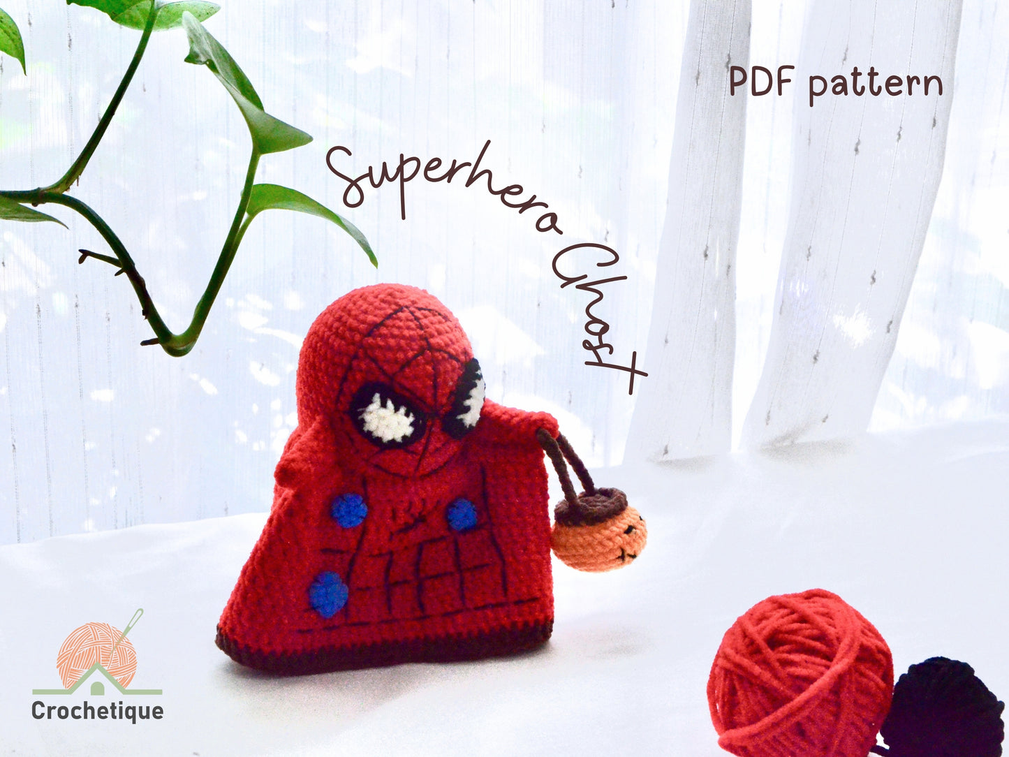 Red Web-Slinger Ghost Hero Amigurumi Crochet Pattern