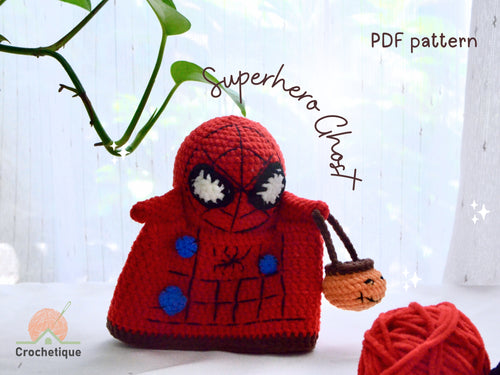 Red Web-Slinger Ghost Hero Amigurumi Crochet Pattern