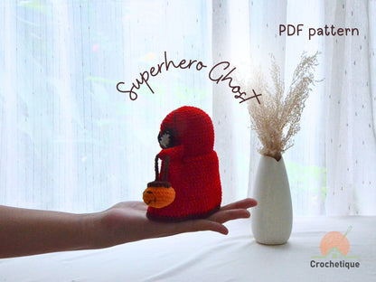 Red Web-Slinger Ghost Hero Amigurumi Crochet Pattern