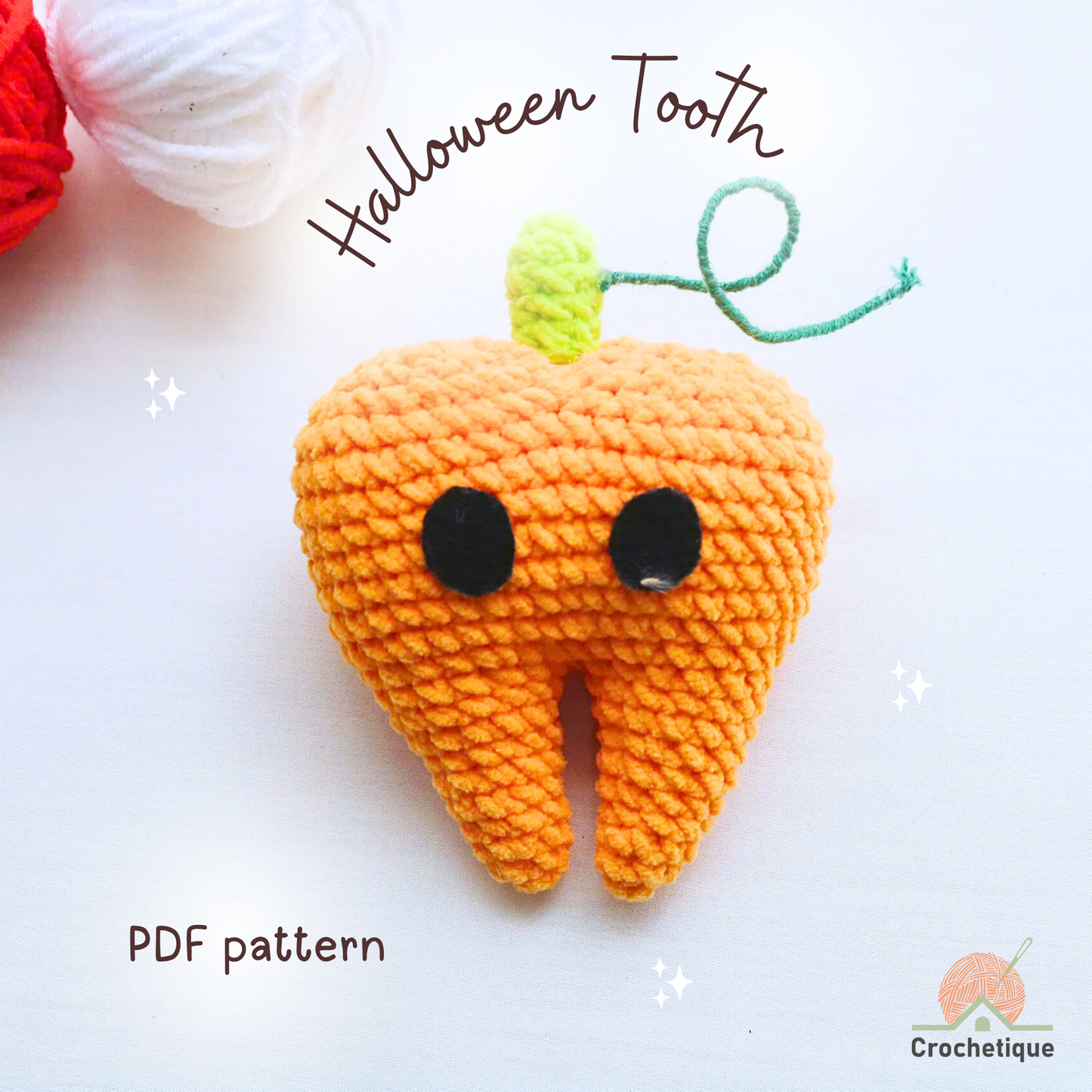 Halloween Tooth Crochet Pattern 8 in 1 PDF