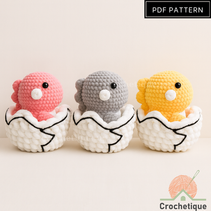Baby Dinosaur Hatching Egg Crochet Pattern