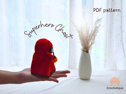 Red Web-Slinger Ghost Hero Amigurumi Crochet Pattern