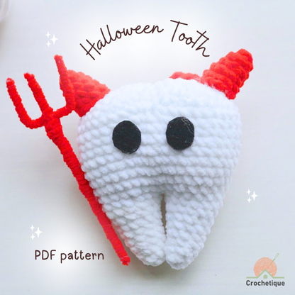 Halloween Tooth Crochet Pattern 8 in 1 PDF