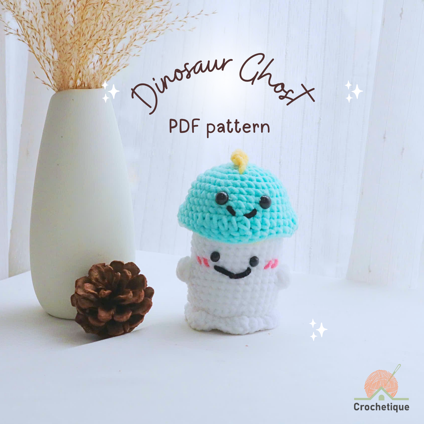 Dinosaur Ghost Crochet Pattern 7 in 1 PDF