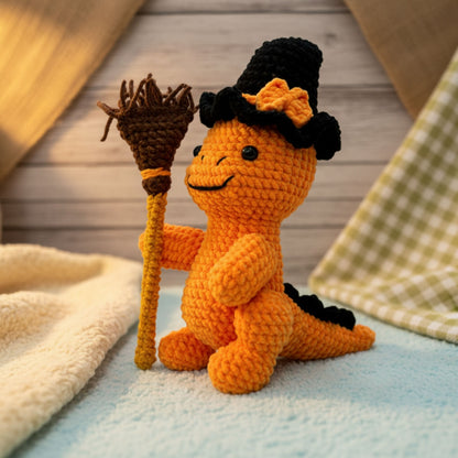 Halloween Witch Dino Pattern