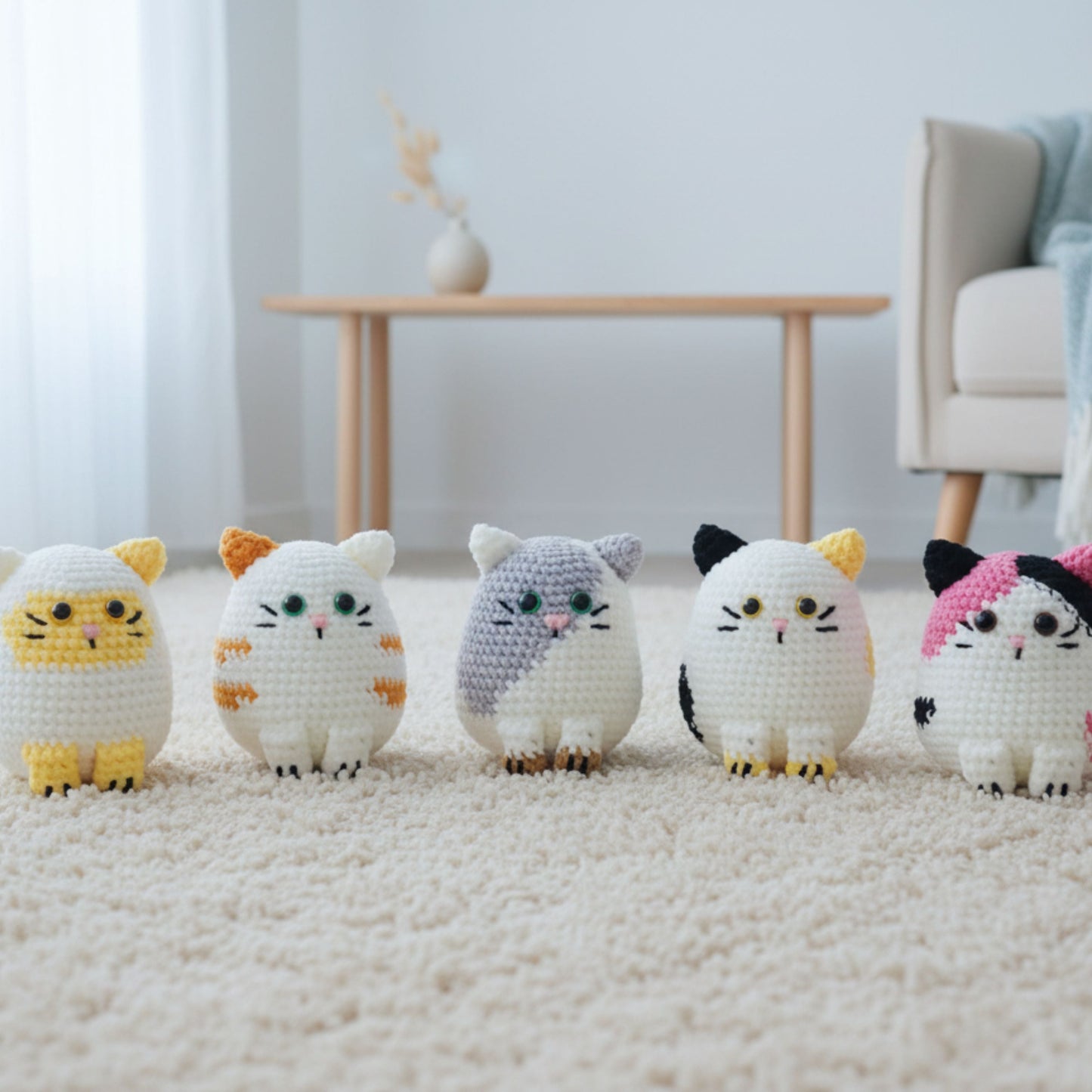 5 in 1 Cute Cat Crochet Pattern