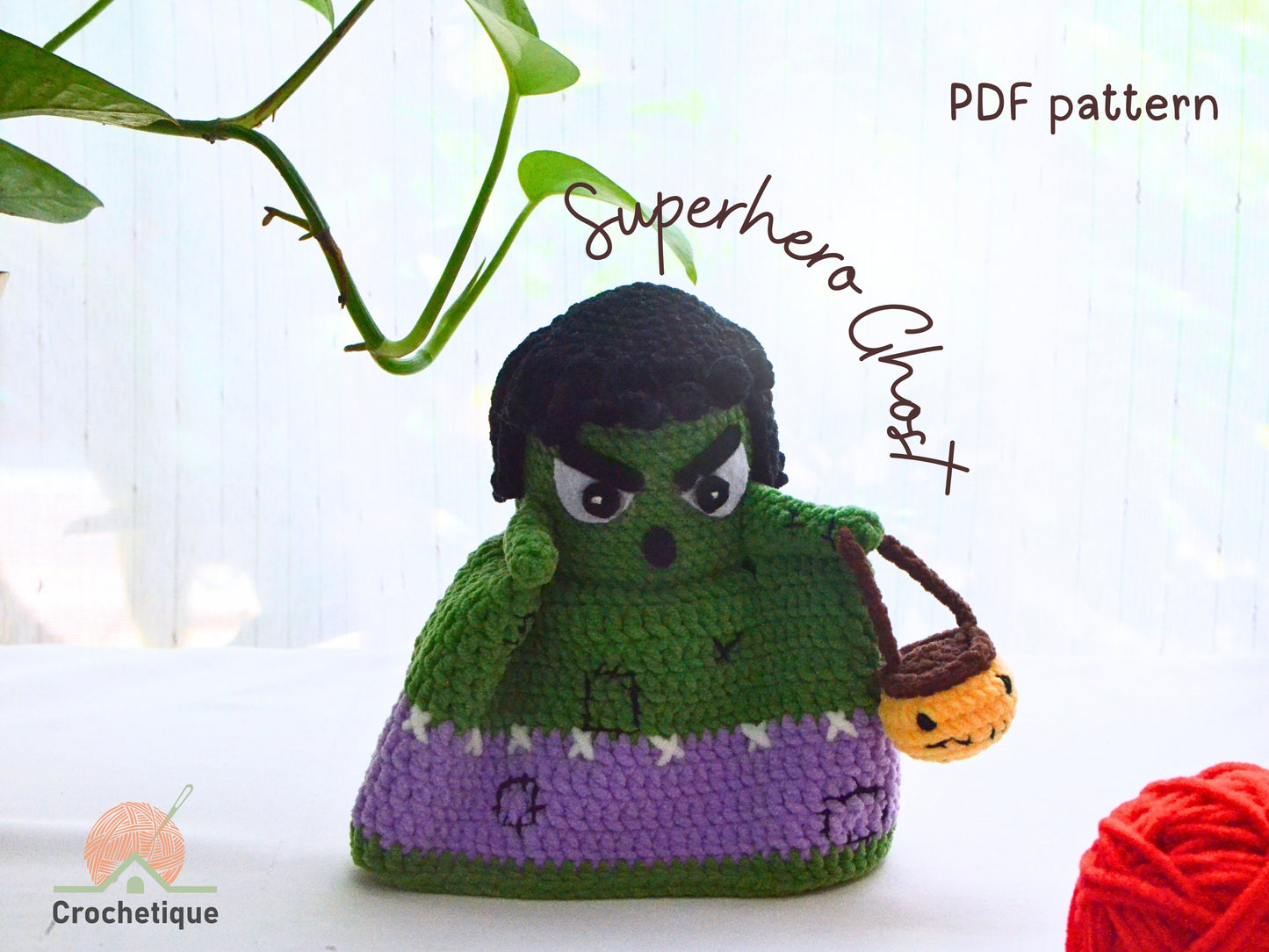 Angry Green Ghost Muscle Man Amigurumi Crochet Pattern