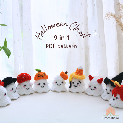 Halloween Ghost Crochet Pattern 9 in 1 PDF