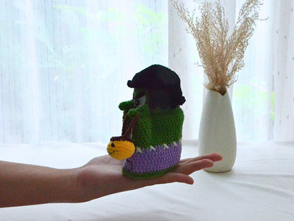 Angry Green Ghost Muscle Man Amigurumi Crochet Pattern