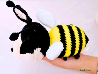 HusBee (Bee-Husky Mix) Crochet Pattern, Unique Animal Amigurumi Crochet