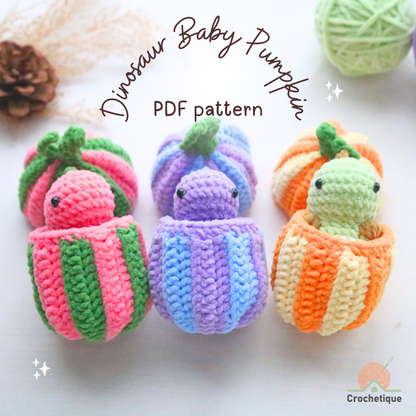 Dinosaur Baby Pumpkin Crochet Pattern 2 in 1 PDF