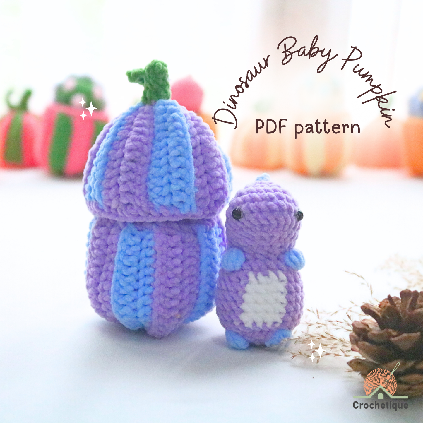 Dinosaur Baby Pumpkin Crochet Pattern 2 in 1 PDF