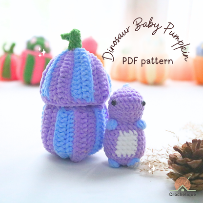 Dinosaur Baby Pumpkin Crochet Pattern 2 in 1 PDF