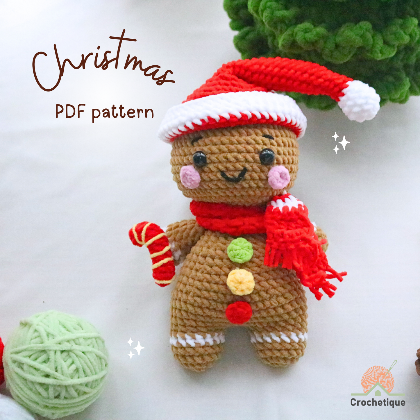 Gingerbread Man Crochet  Pattern PDF