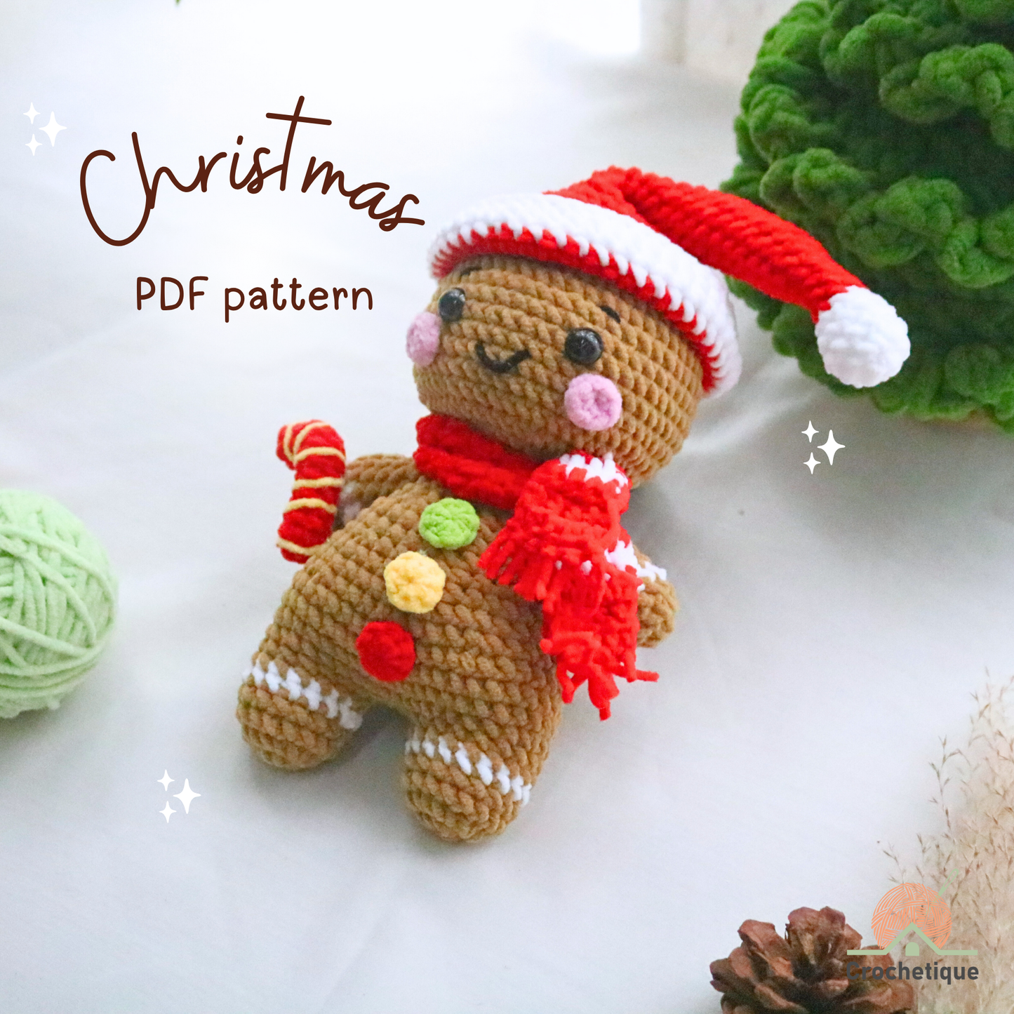 Gingerbread Man Crochet  Pattern PDF