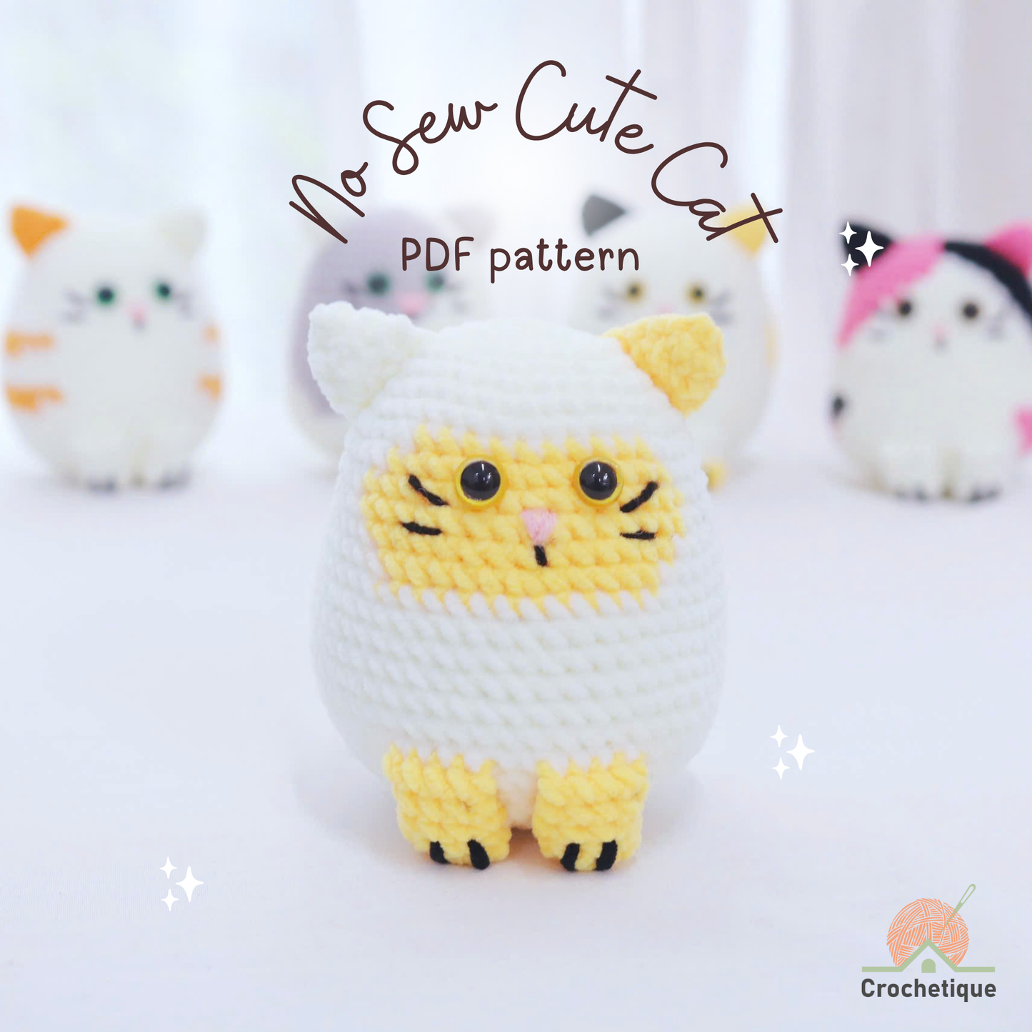 No Sew Cat Crochet Pattern 5 in 1 PDF