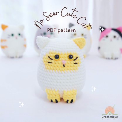No Sew Cat Crochet Pattern 5 in 1 PDF